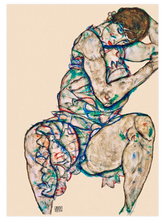 Egon Schiele Woman Seated Semi-Nude - Art Print